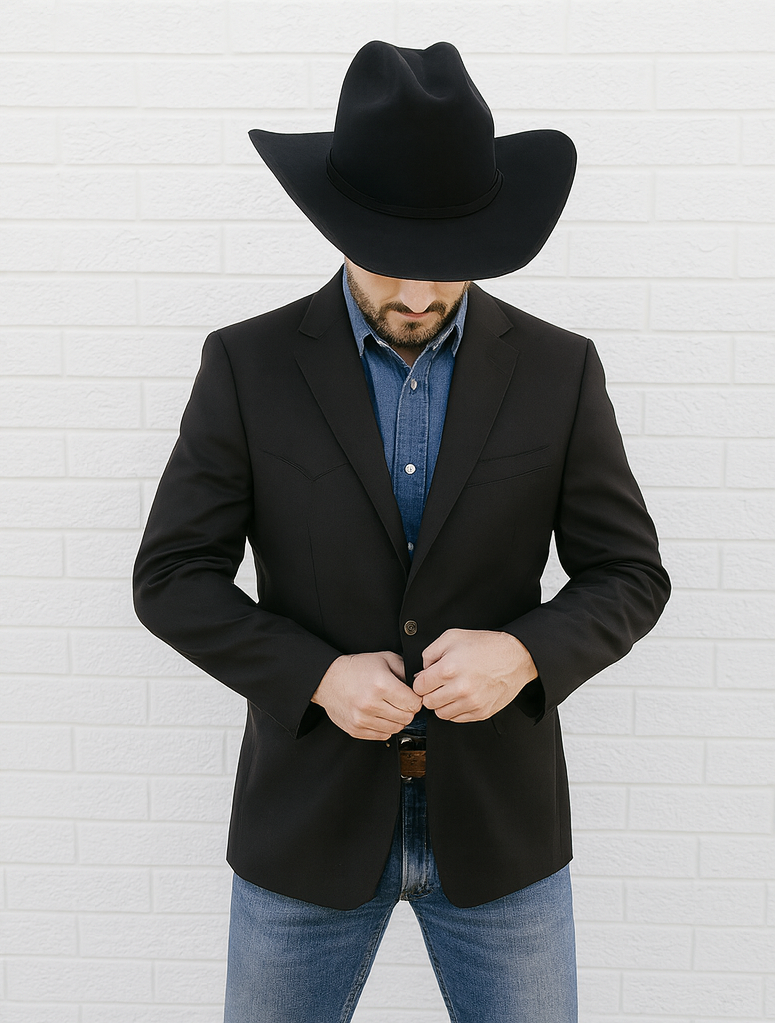 Western Cowboy Blazer for Men in Black