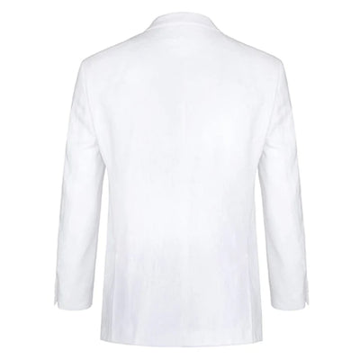 Classic Fit Two Button Linen Suit - White