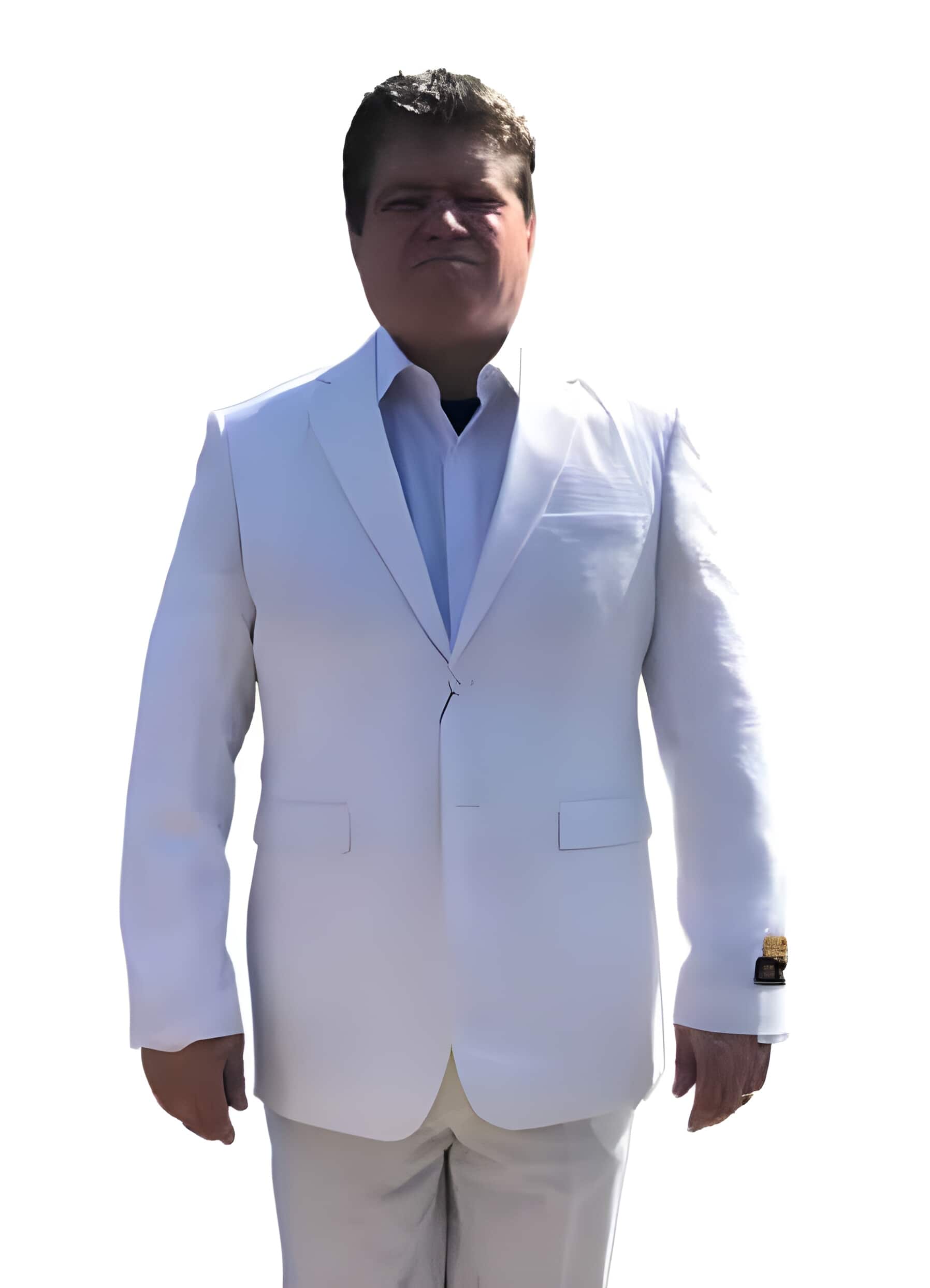Discounted Sale Clearance Men's Two Buttons White Classic suit Flat Front Pants main image 1