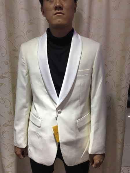 White Blazer ~ Suit Jacket Flap Front Pockets