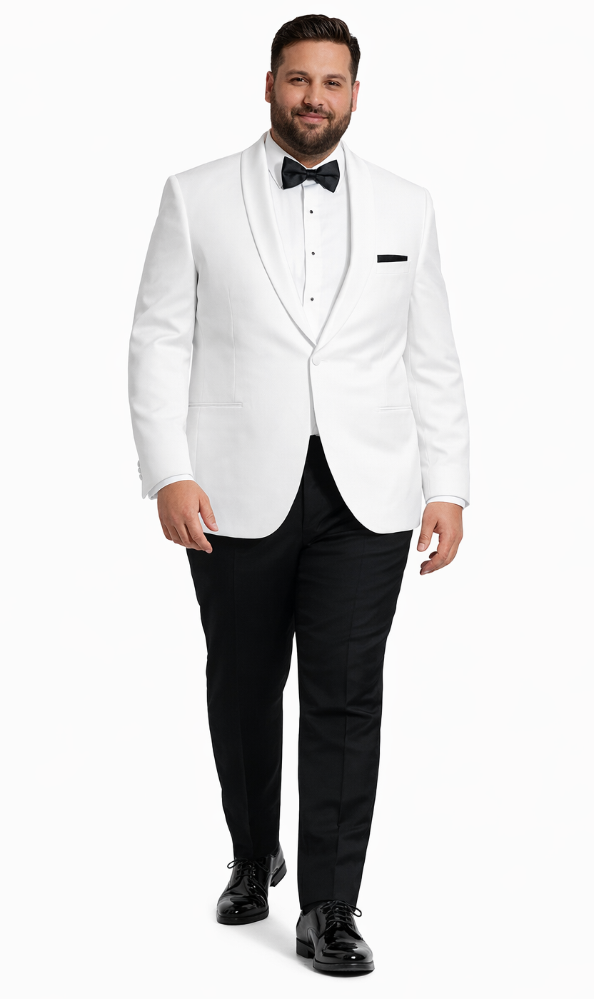 White Dinner Tuxedo Jacket with Shawl Lapel – Wedding & Prom