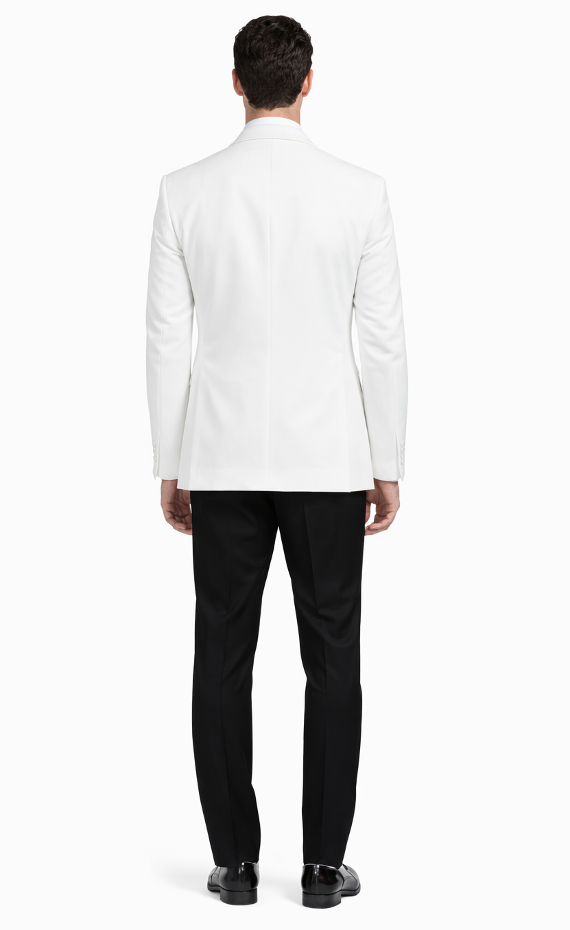 White Dinner Tuxedo Jacket with Shawl Lapel – Wedding & Prom
