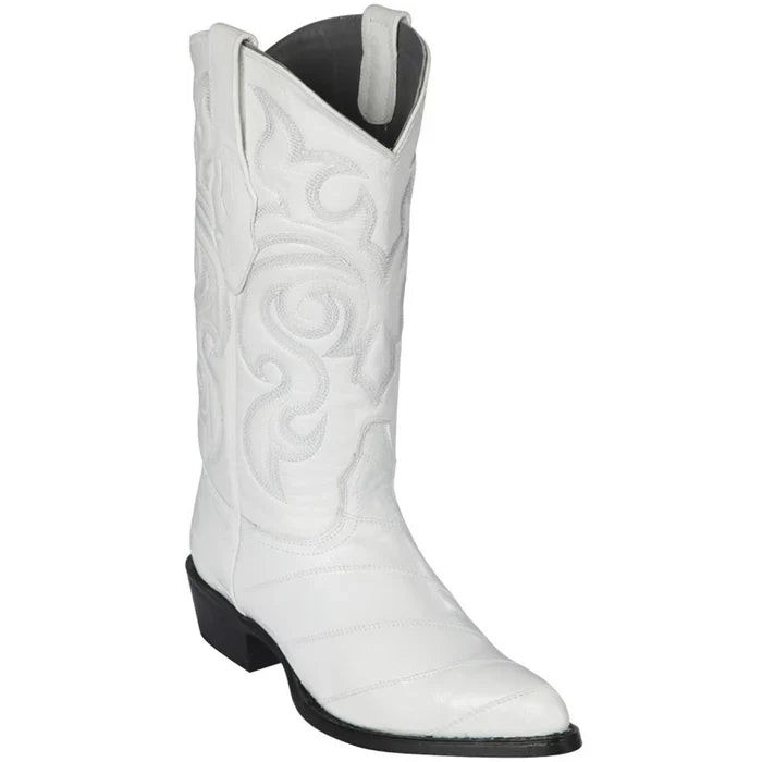 Mens Eel Skin Boots White