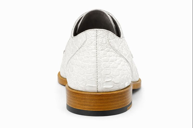 Anderson Crocodile Oxford White Shoes