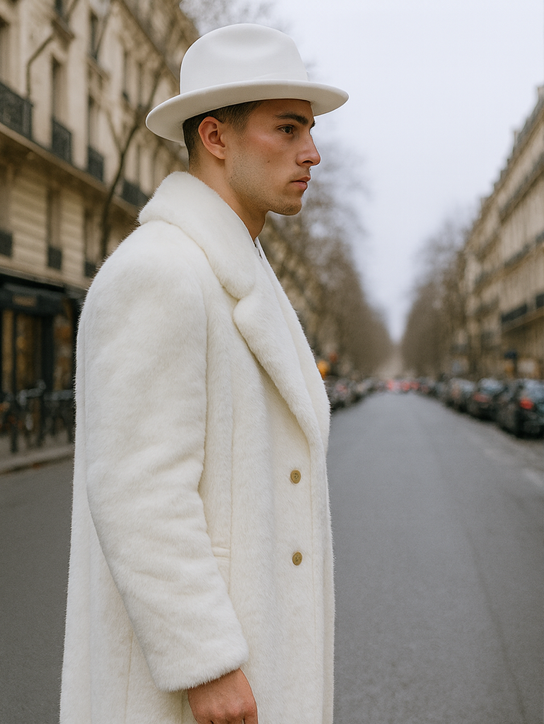 White Pimp Faux Fur Coat - White Pimp Coat
