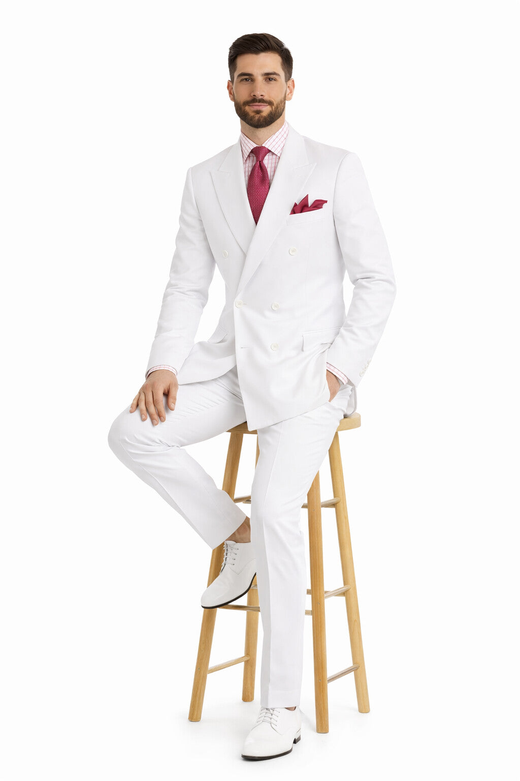 Apollo King Men's 2pc Double Breasted Outlet Suit Pleated Pants
