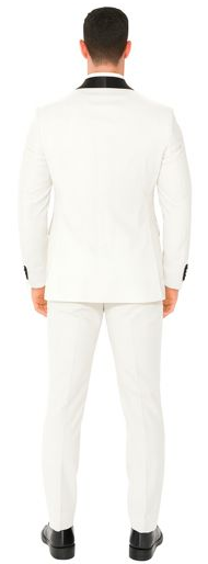 White Slim Fit Tuxedo with Large Shawl Lapel – 3 Piece Wedding & Prom Set