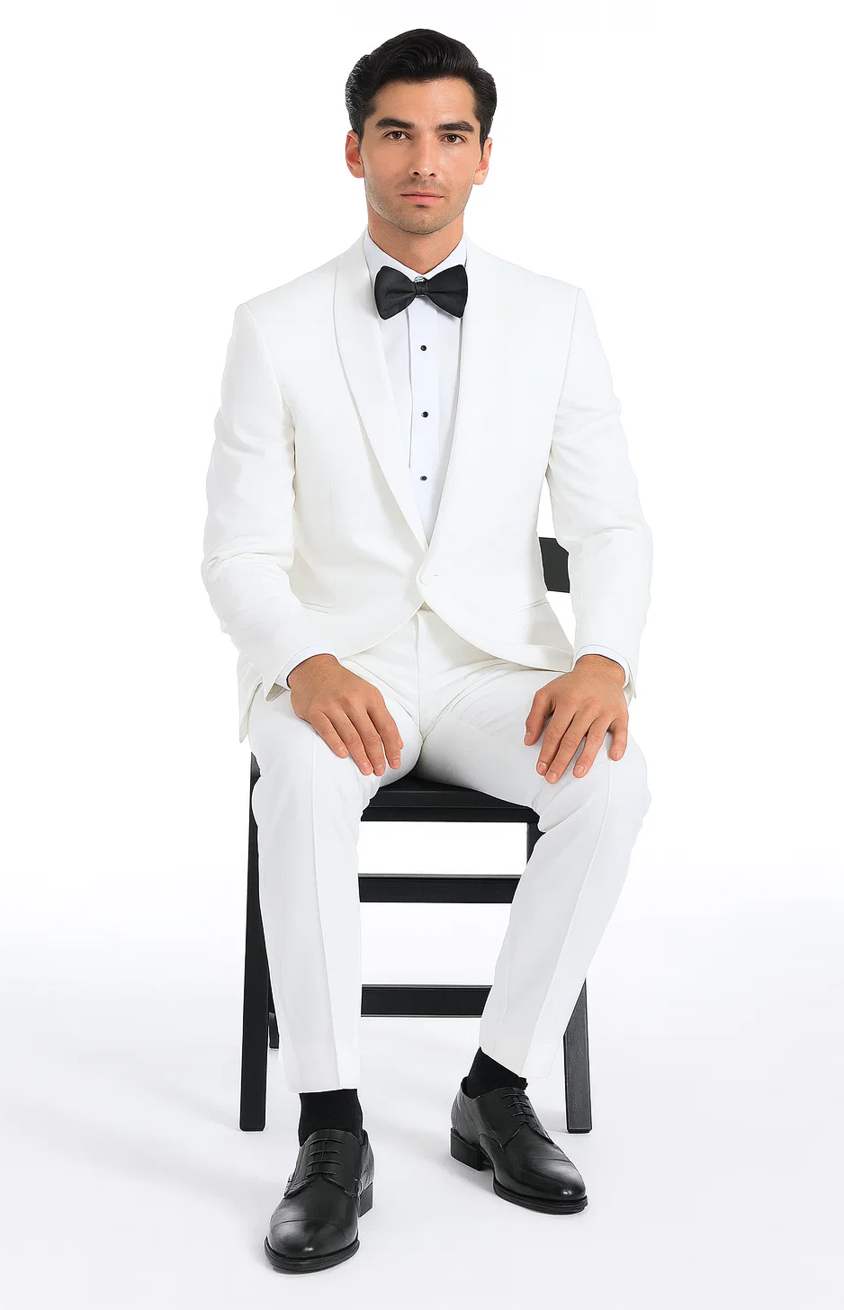 White Tuxedo Slim Fit with Shawl Lapel - Wedding - Prom