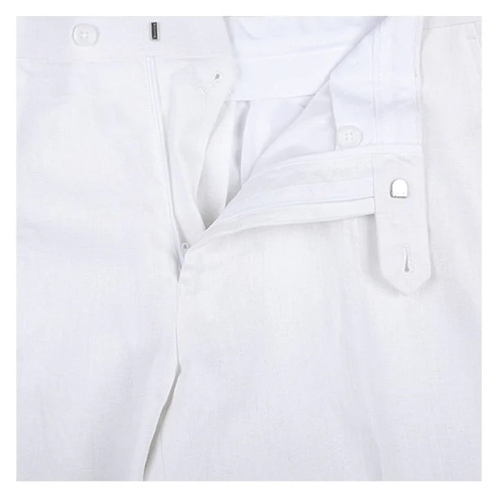 Classic Fit Two Button Linen Suit - White