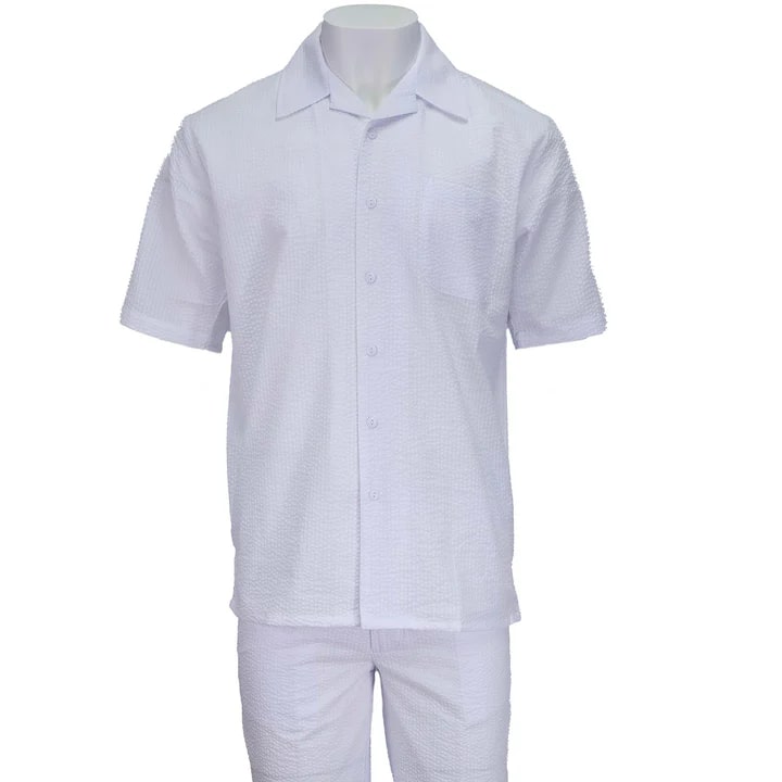 White Seersucker 2pc Set by Alligator Warehouse