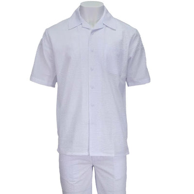 White Seersucker 2pc Set by Alligator Warehouse