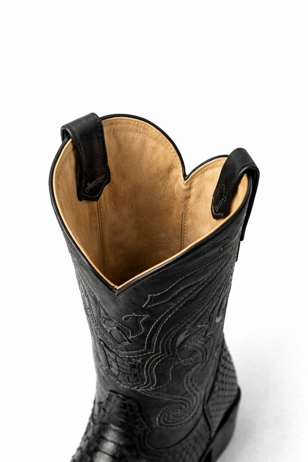 Python Skin Yellow Gold J Toe Boots for Men