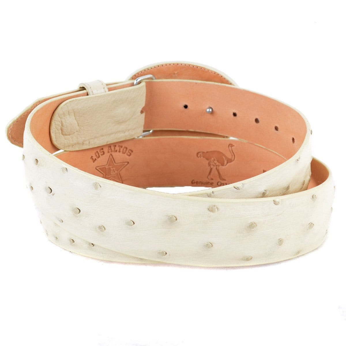 Men's Wild West Ostrich Skin Cowboy Belt