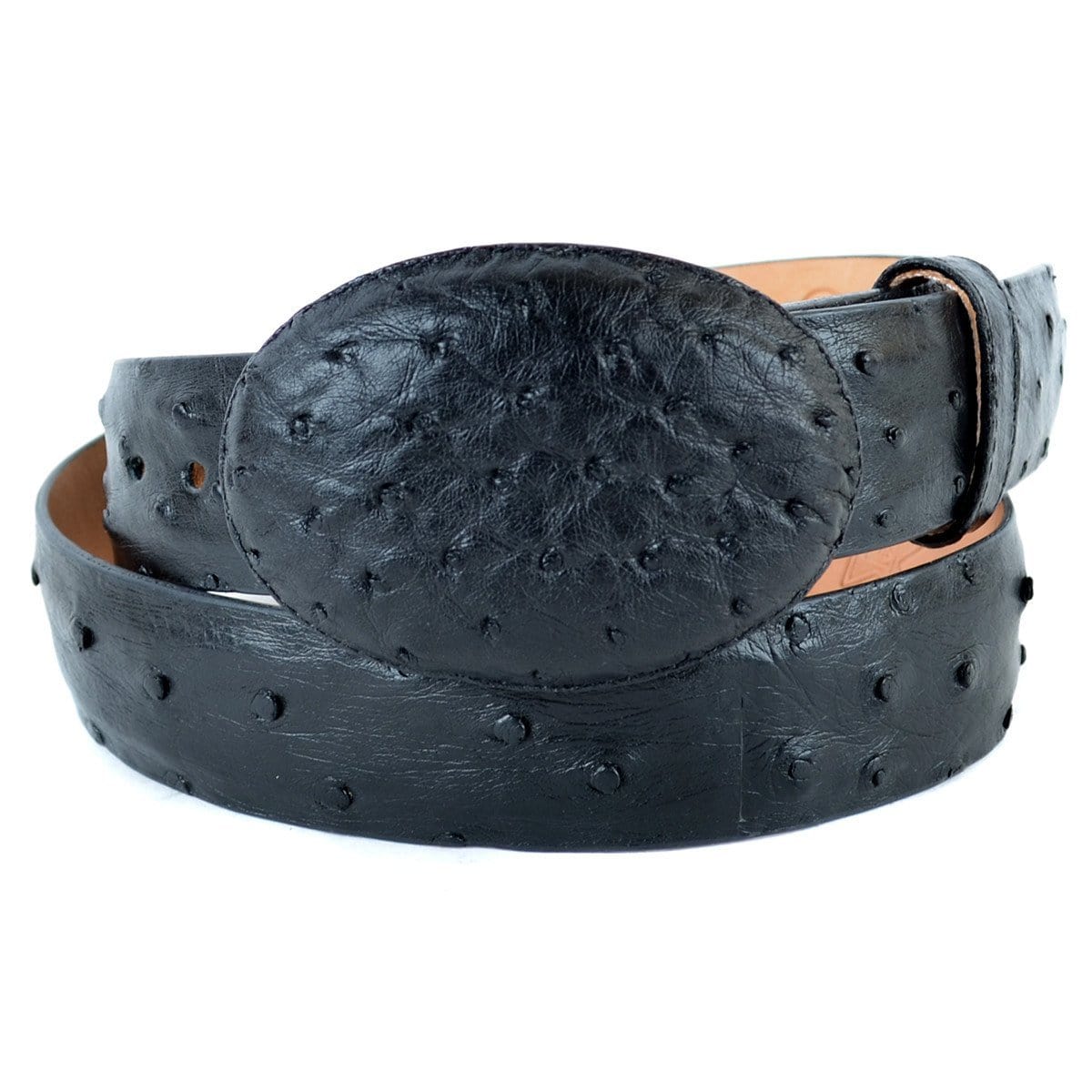 Men's Wild West Ostrich Skin Cowboy Belt