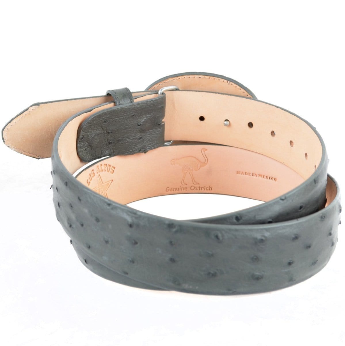 Wild West Ostrich Skin Cowboy Belt for Men