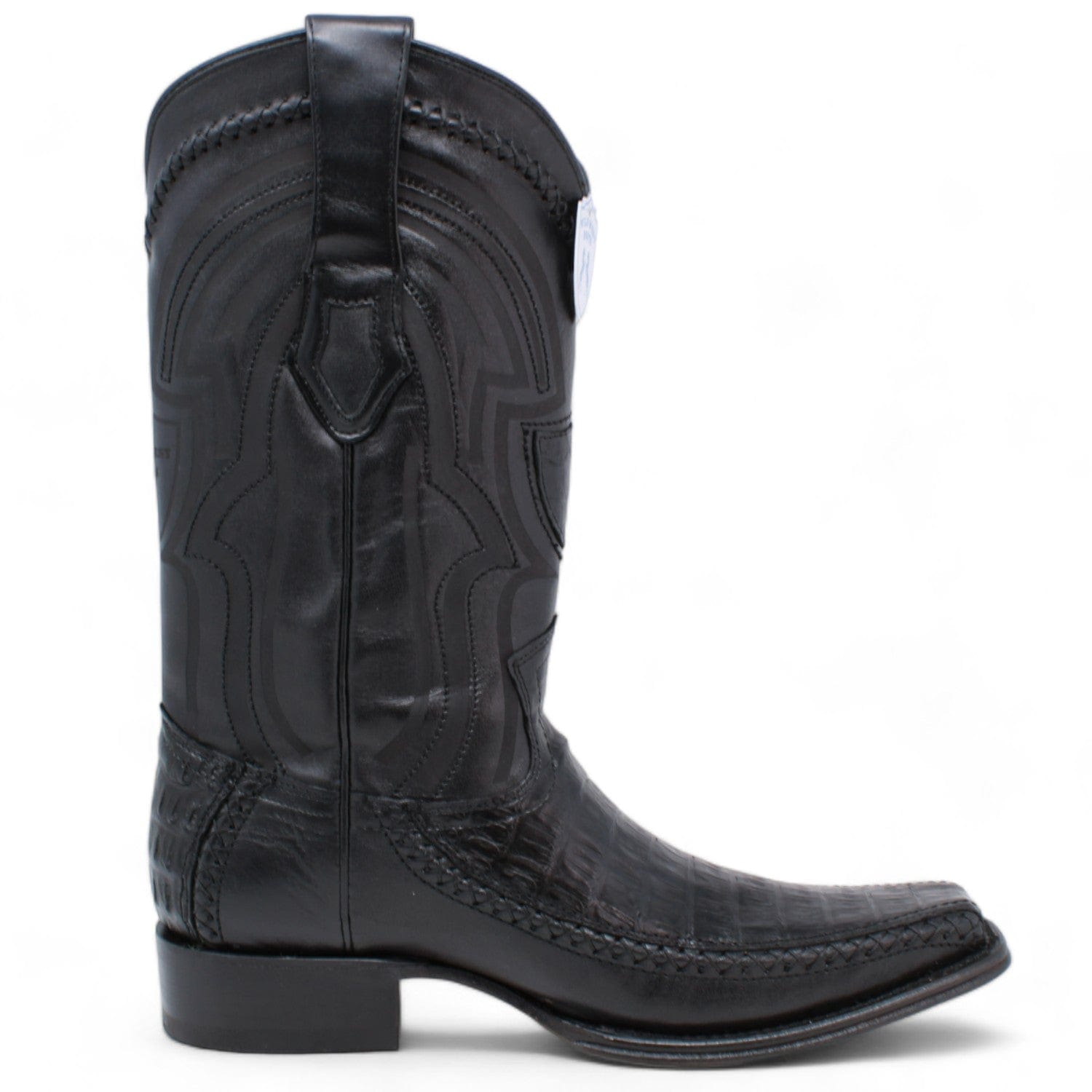 Wild West Caiman Belly & Deer Square Toe Boots