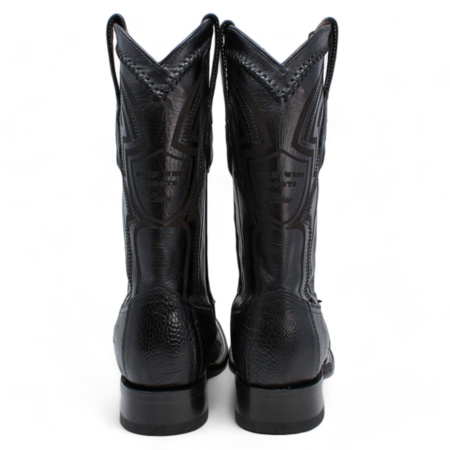 Wild West Ostrich Leg Ranch Toe Cowboy Boots