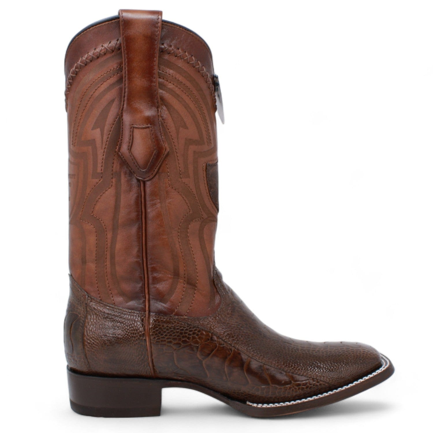 Wild West Ostrich Leg Ranch Toe Cowboy Boots