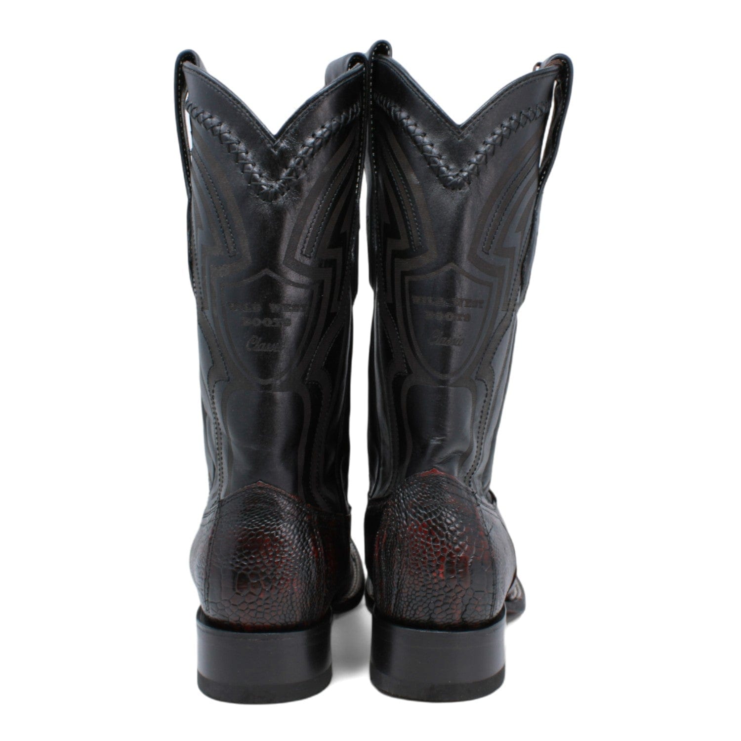Wild West Ostrich Leg Ranch Toe Cowboy Boots
