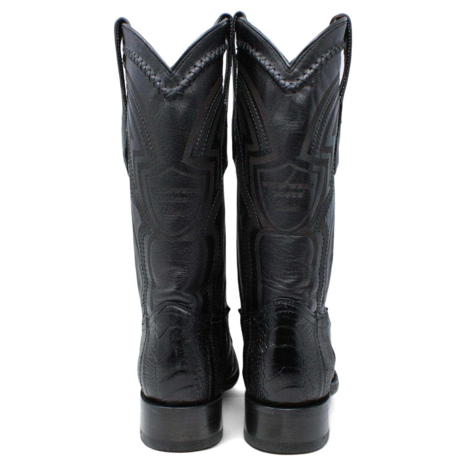 Wild West Ostrich Leg Square Toe Boots for Men