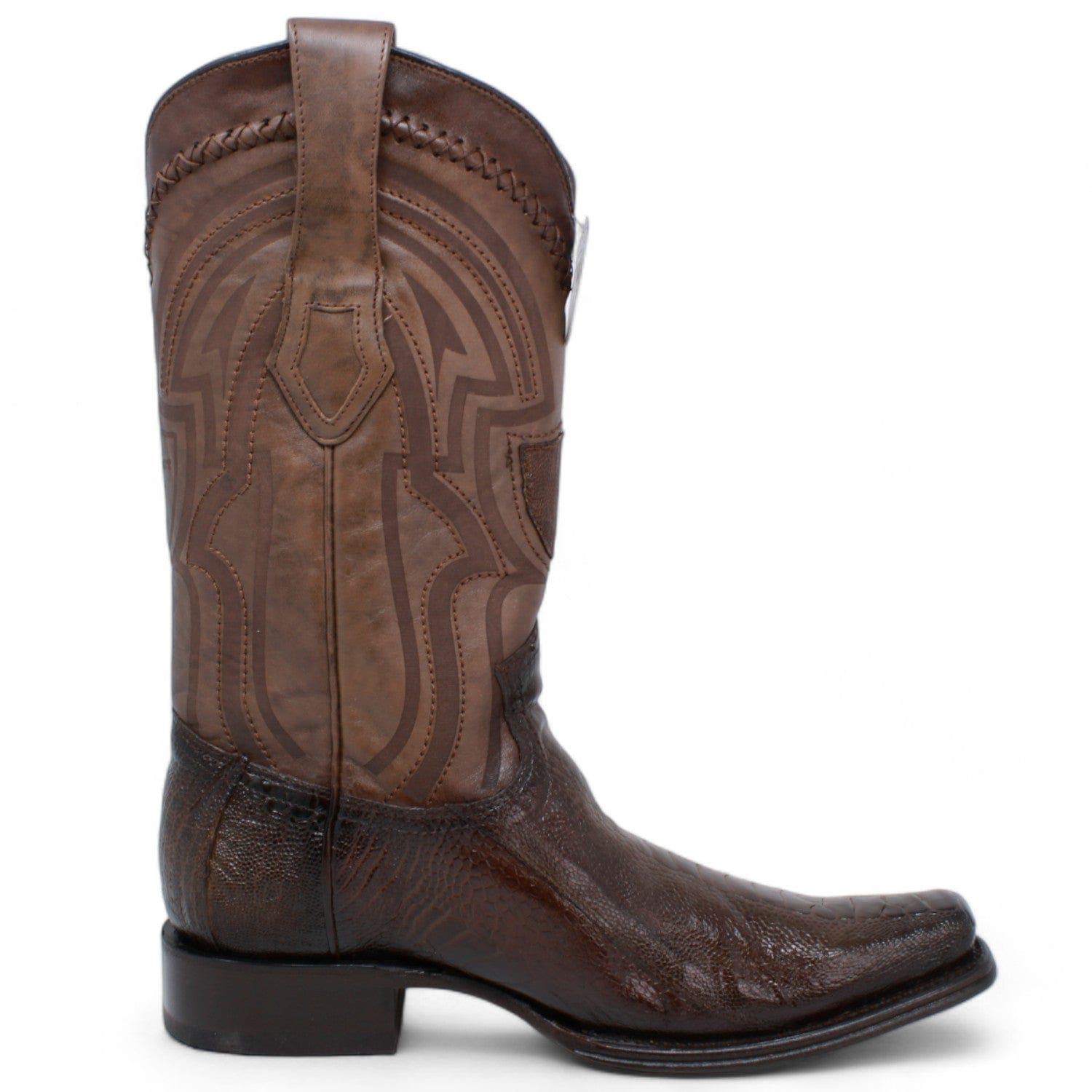 Wild West Ostrich Leg Square Toe Boots for Men