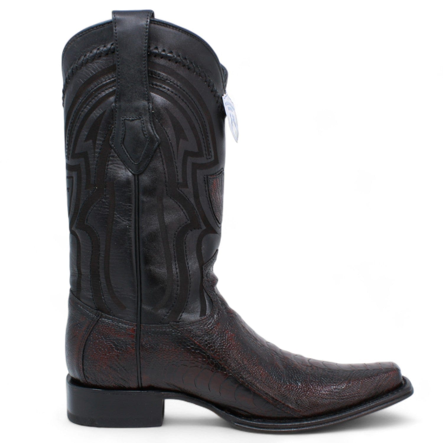 Wild West Ostrich Leg Square Toe Boots for Men