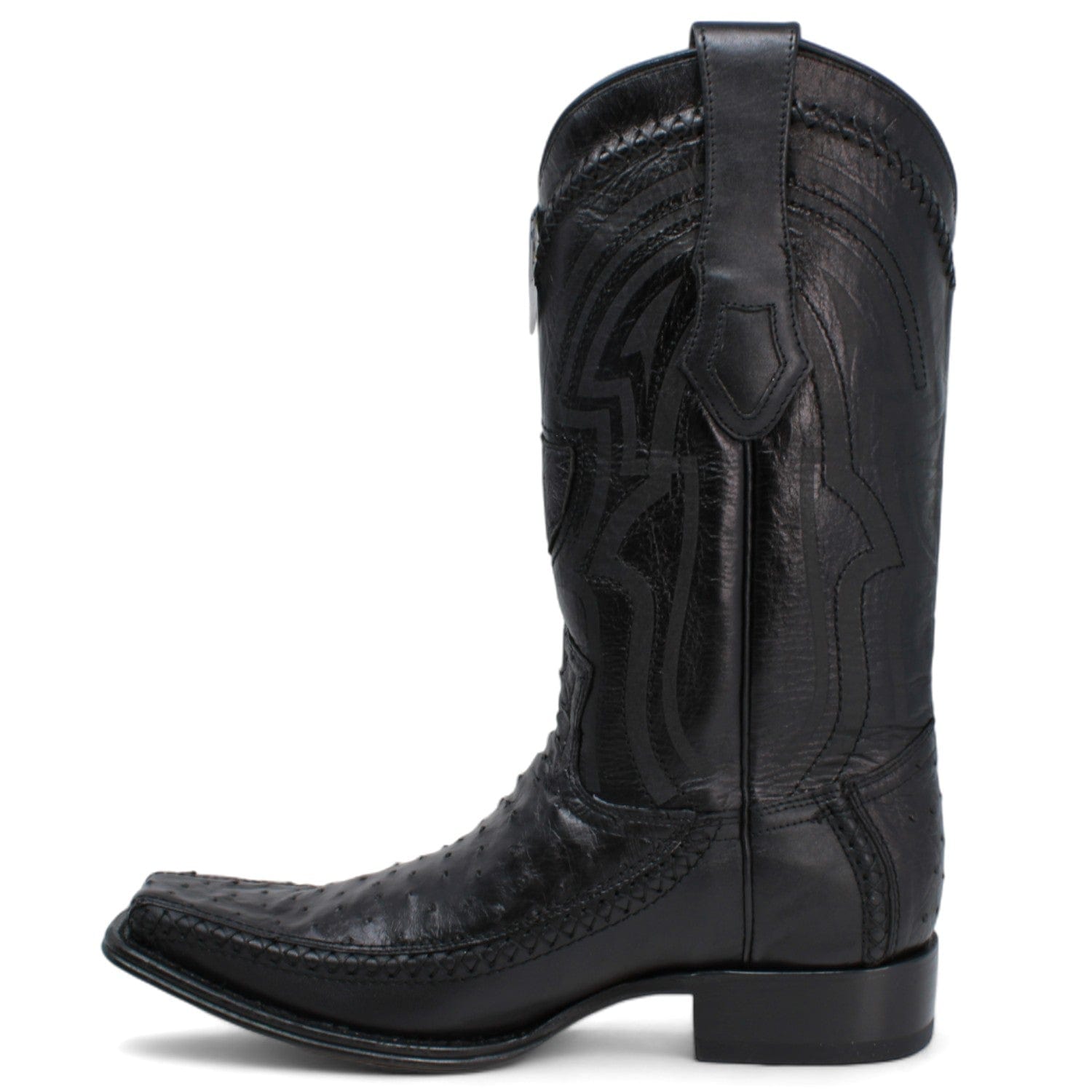 Wild West Ostrich & Deer Skin Square Toe Boots