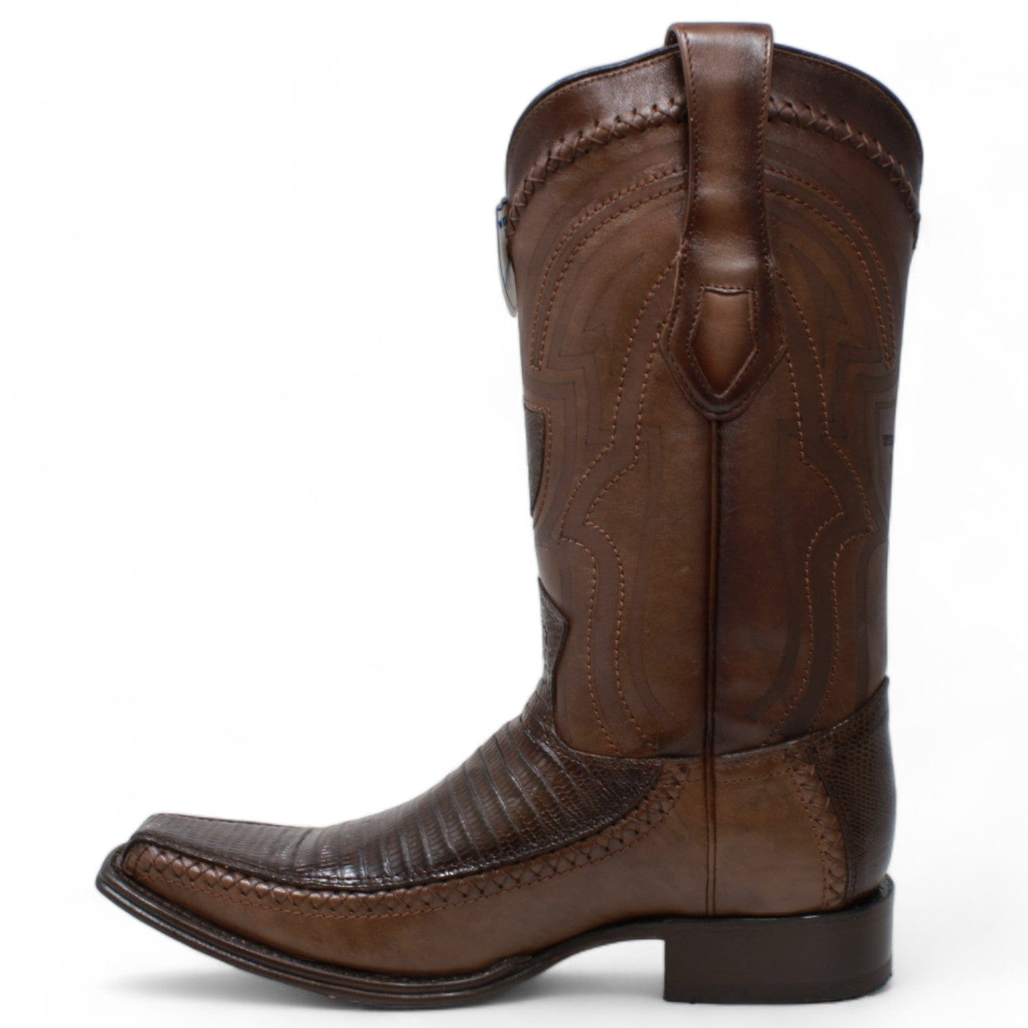 Men's Teju Lizard & Deer Skin Square Toe Boots