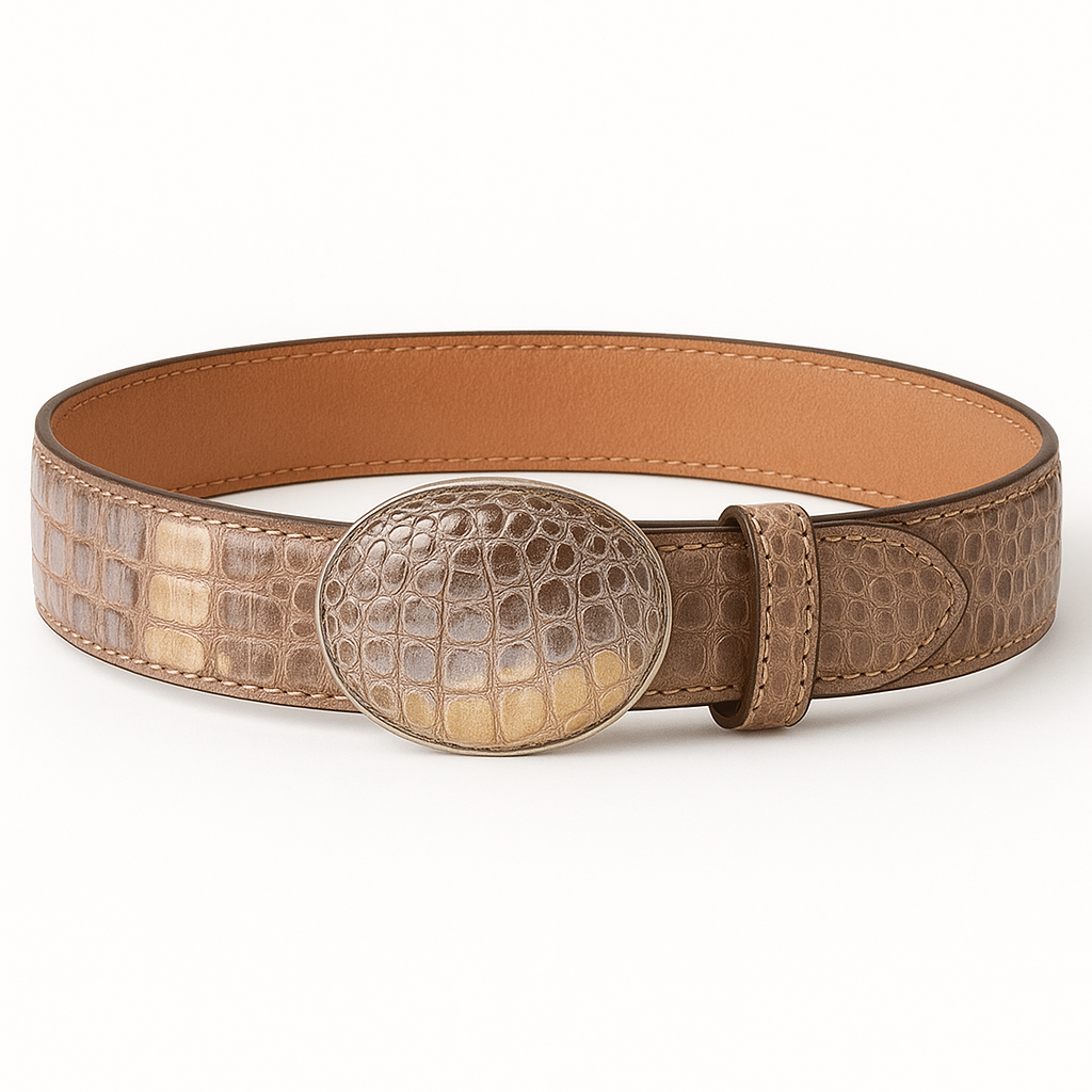 Wild West Caiman Belly Cowboy Belt for Men