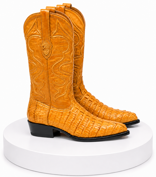Wild West J-Toe Buttercup caiman ~ World Best Alligator ~ Gator Skin Tail Cowboy Boots