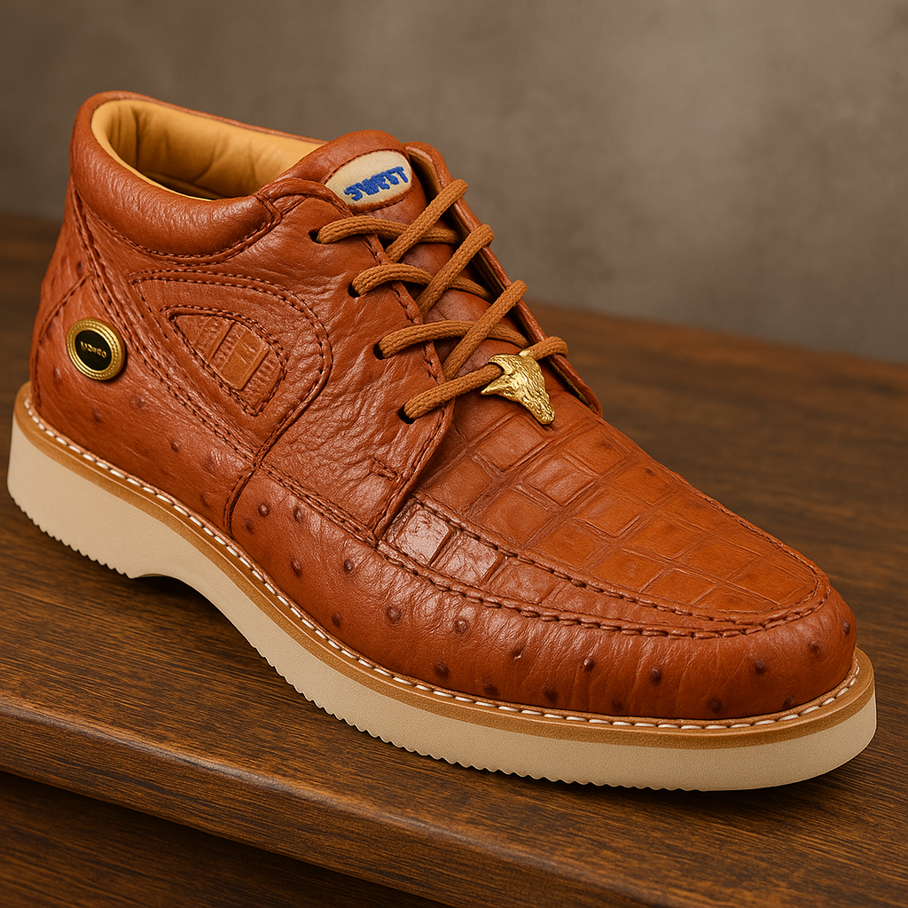 Caiman & Ostrich Skin Western Shoes for Men