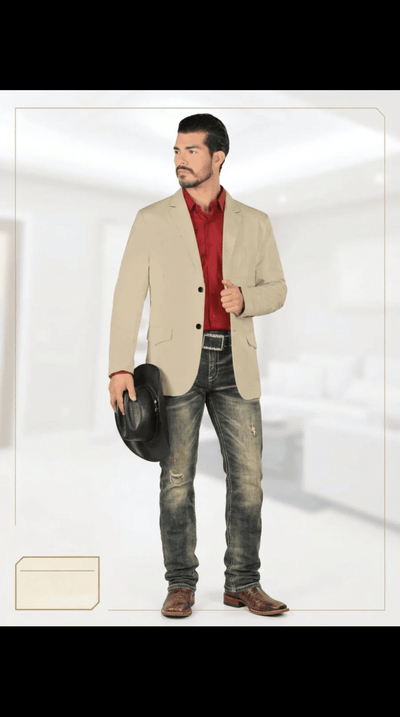 Mens SUEDE Cowboy Blazer Ultra Slim Fit LAM-511 in Color Pearl