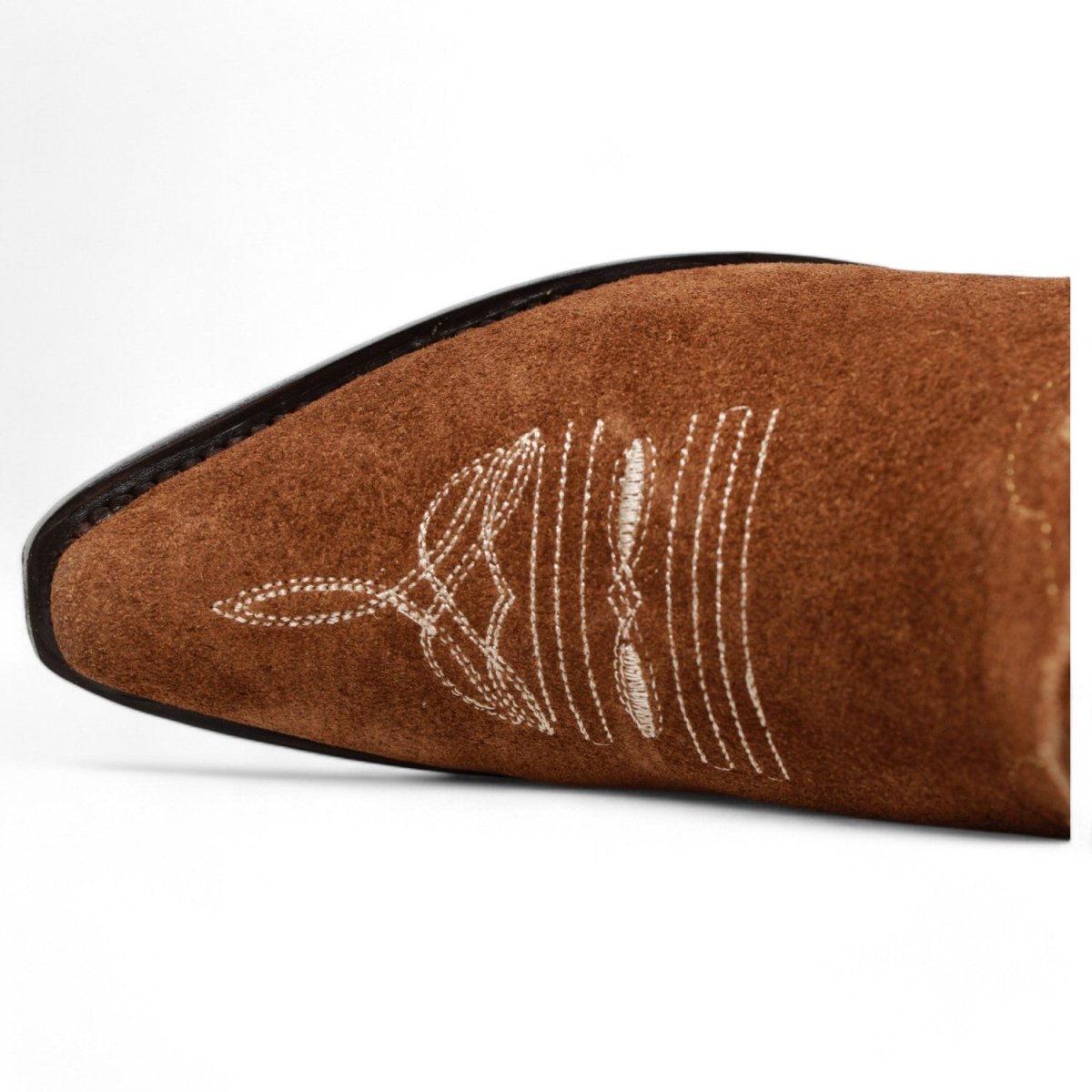 Women's Snip Toe Leather Suede Boots Brown