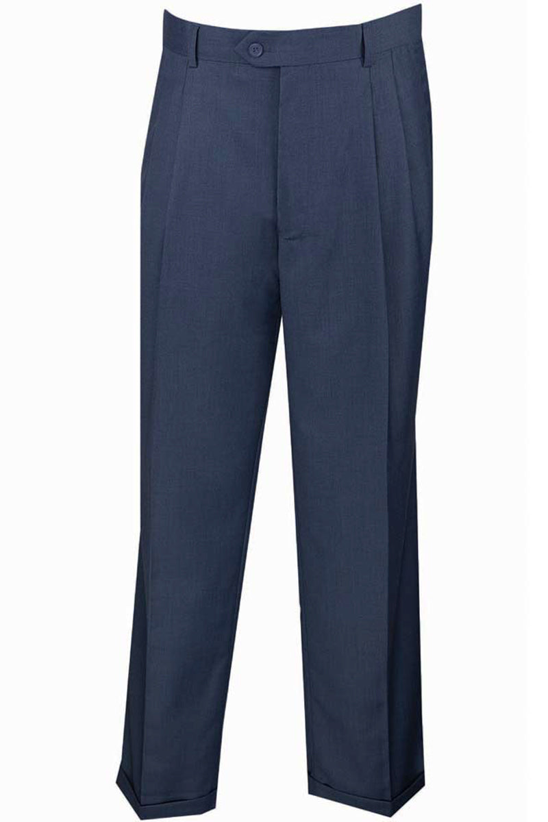 Vinci Classic Fit Pleat Dress Slacks Navy