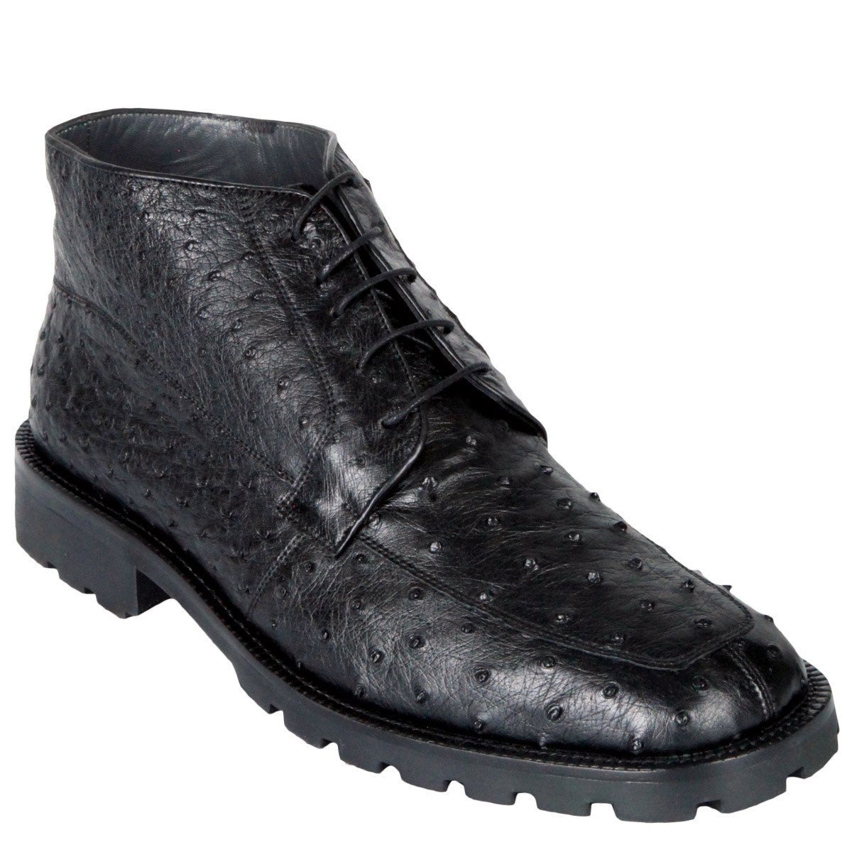 Zapato Botín Piel Avestruz LAB-ZA2060305 Black Boot