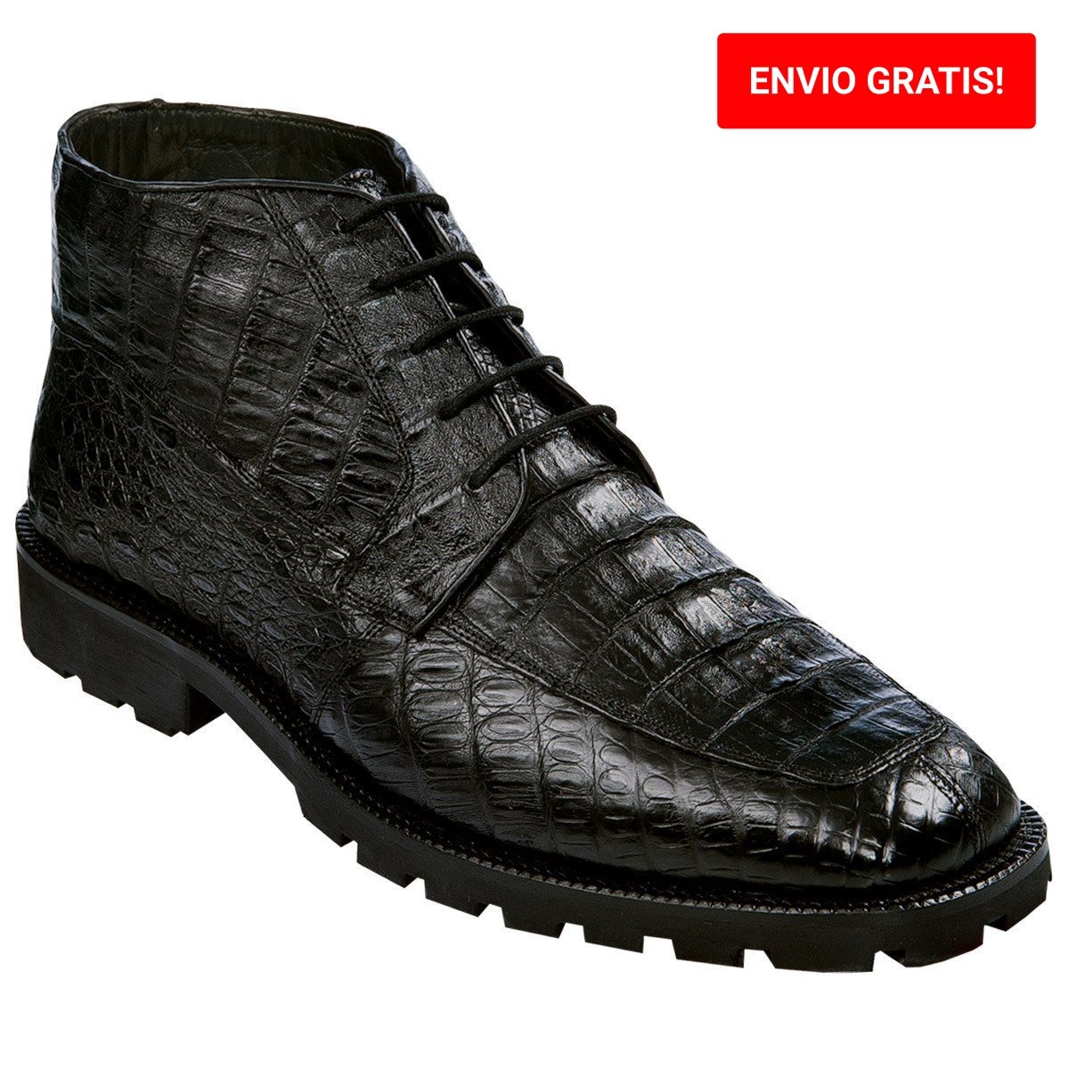 Botín de Piel Caimán Negro de Los Altos Boots