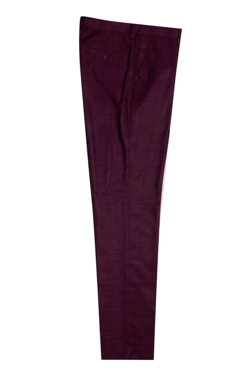 Stacy Adams Glen Plaid Burgundy Suit