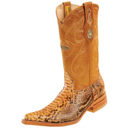 Wh-Dimond Western Cowboy Boot Bota Piton Horma Chihuahua Mantequilla