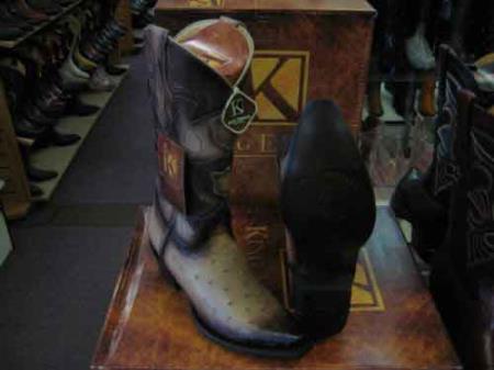 King Exotic Tan Oryx Snip Toe Genuine Ostrich Leather Cowboy Boot
