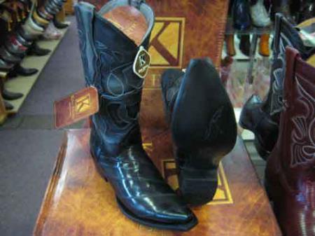 King Exotic Gray Snip Toe Genuinel Leather Piping Cowboy Boot