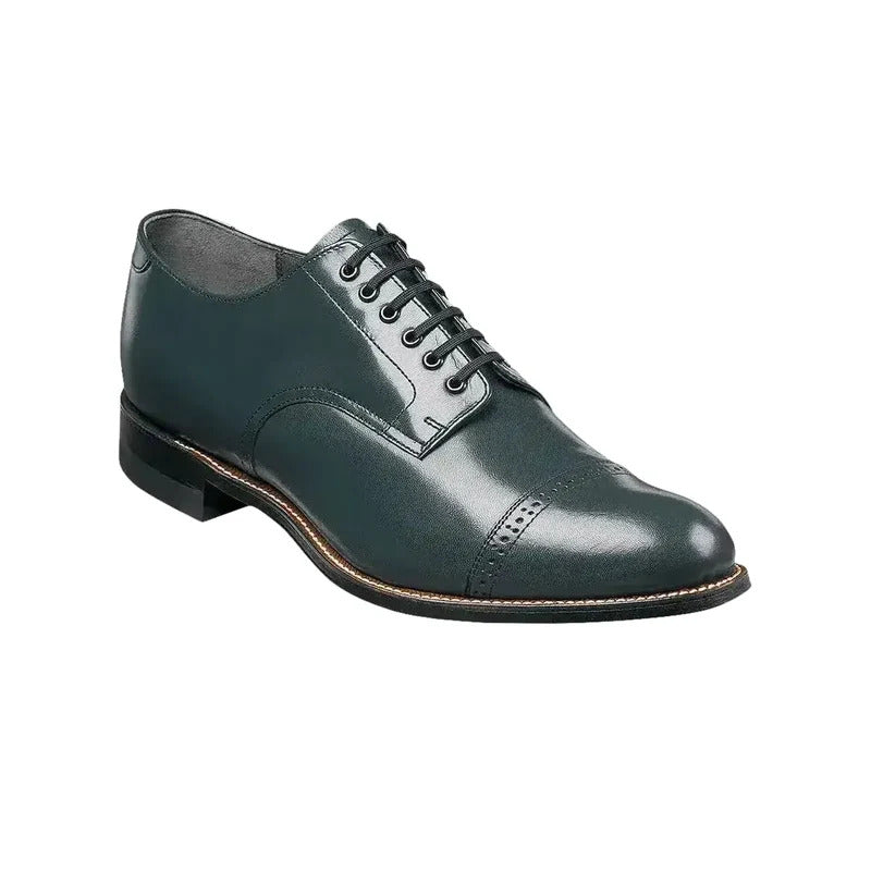 Men's Navy Stacy Adams Madison Cap Toe Lace-Up Leather Dress Shoes
