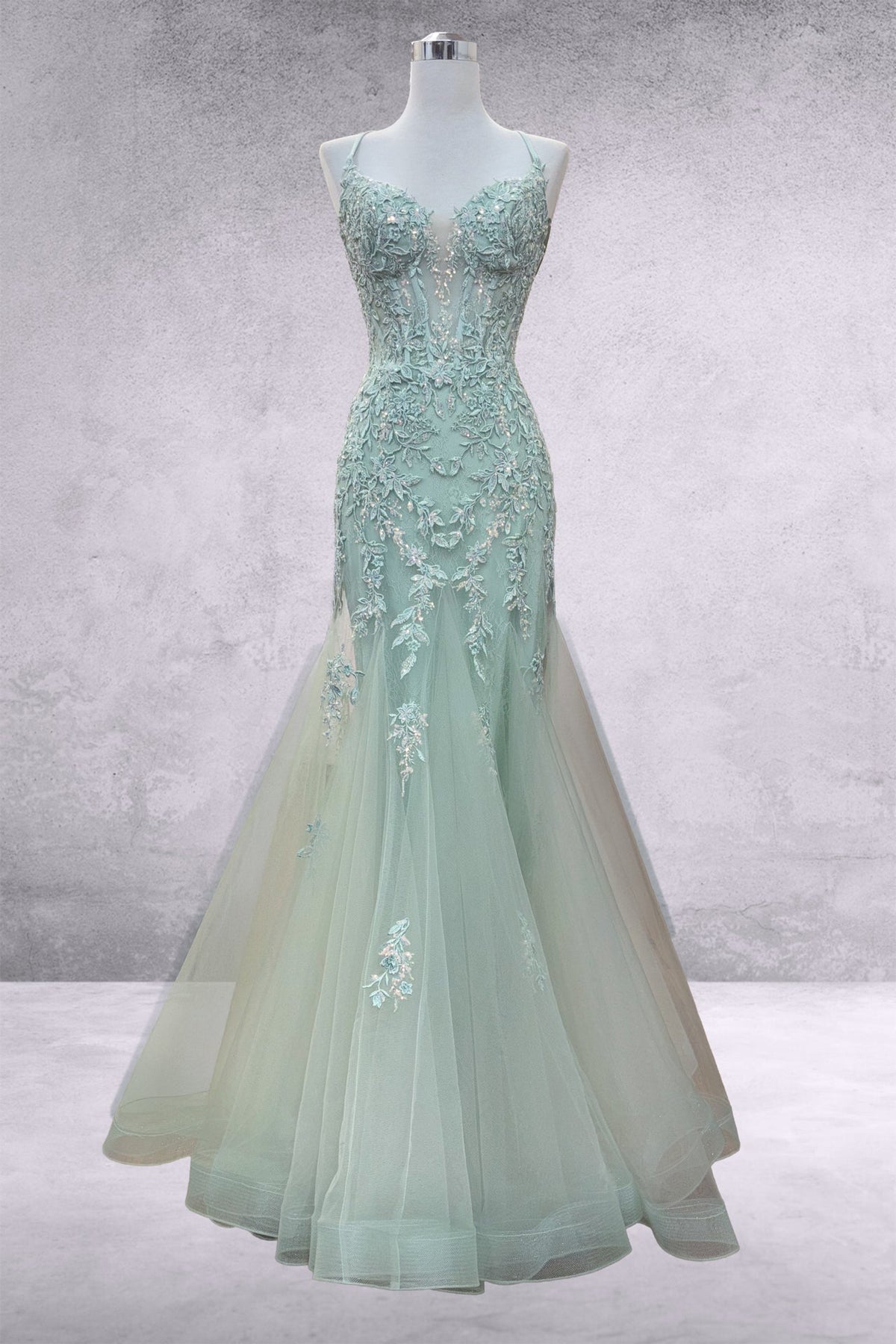 Prom Dress V-Neck Beaded Mermaid Formal Gown By Amelia Couture 2120