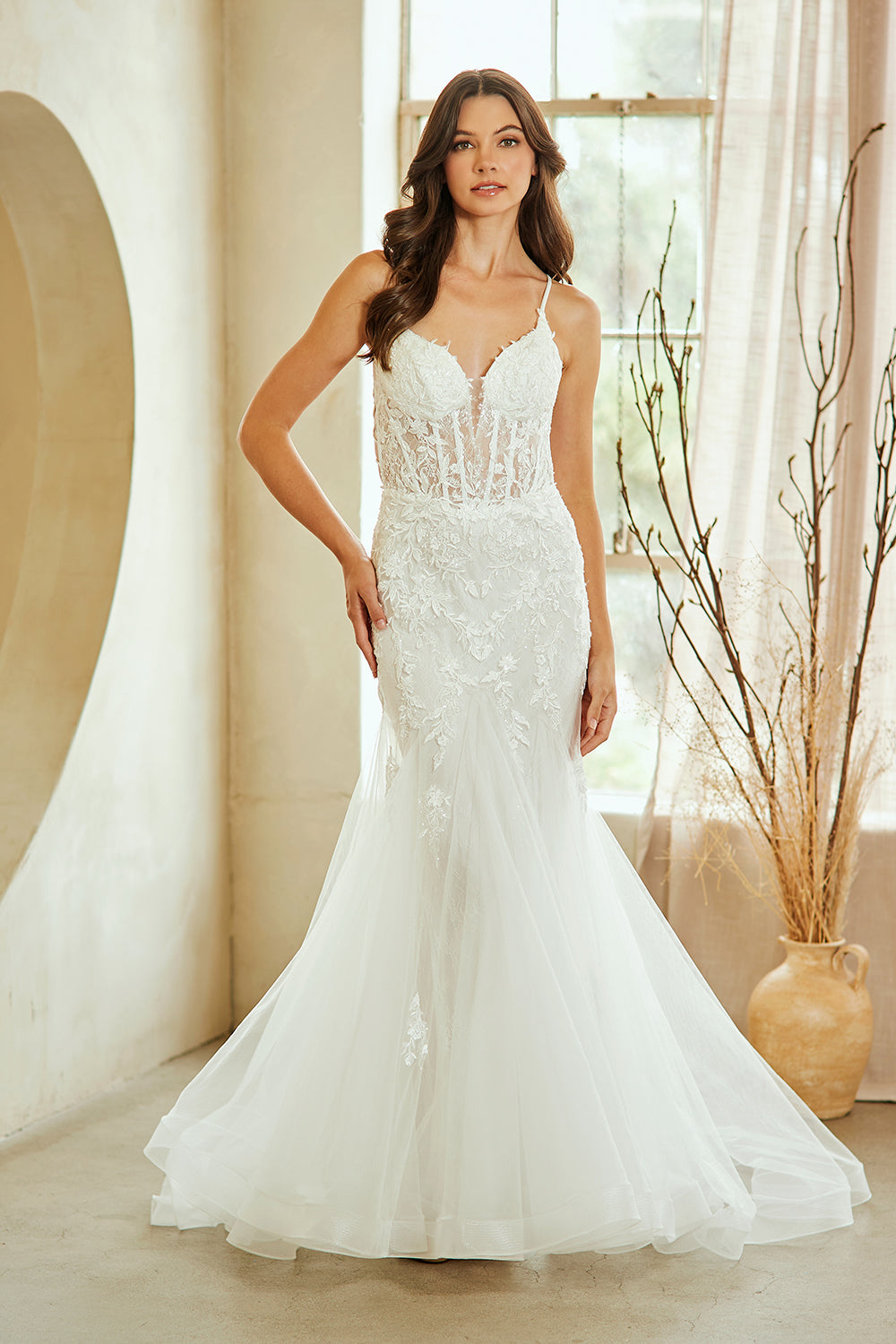 Prom Dress V-Neck Beaded Mermaid Formal Gown By Amelia Couture 2120