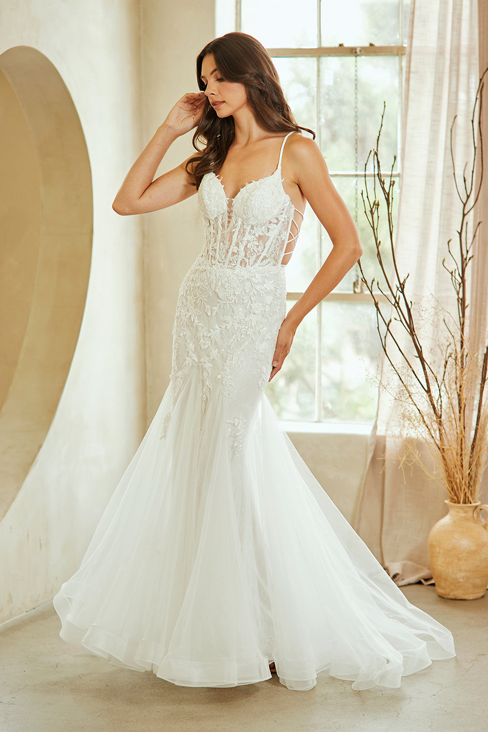Prom Dress V-Neck Beaded Mermaid Formal Gown By Amelia Couture 2120