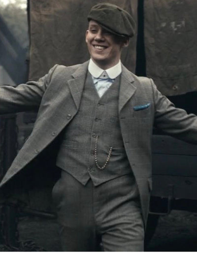John Shelby Grey 3PC Gangster Suit Costume
