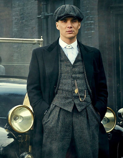 Thomas Shelby Grey Suit Costume with Black Overcoat