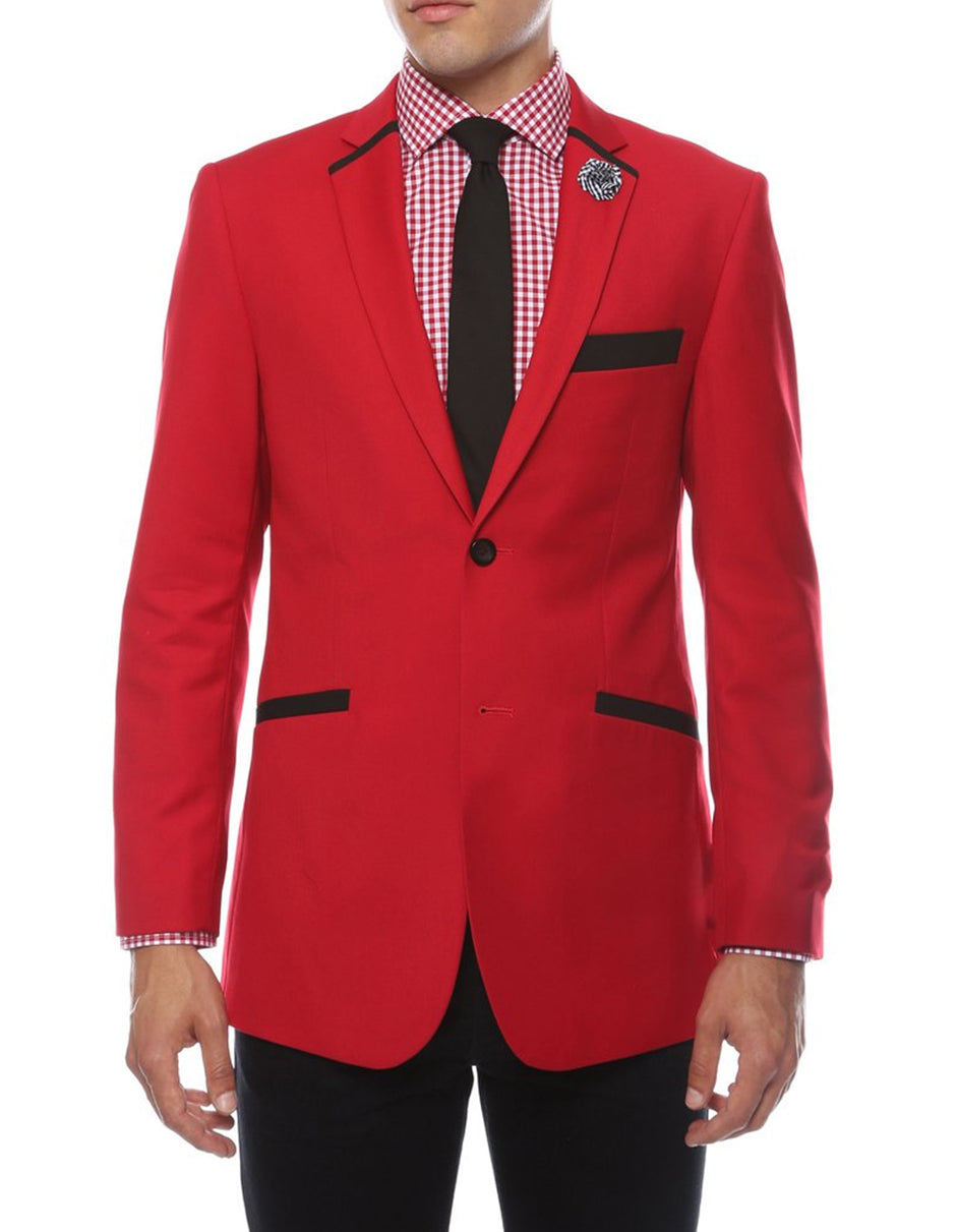 Red & Black Trim Tuxedo by F.H.