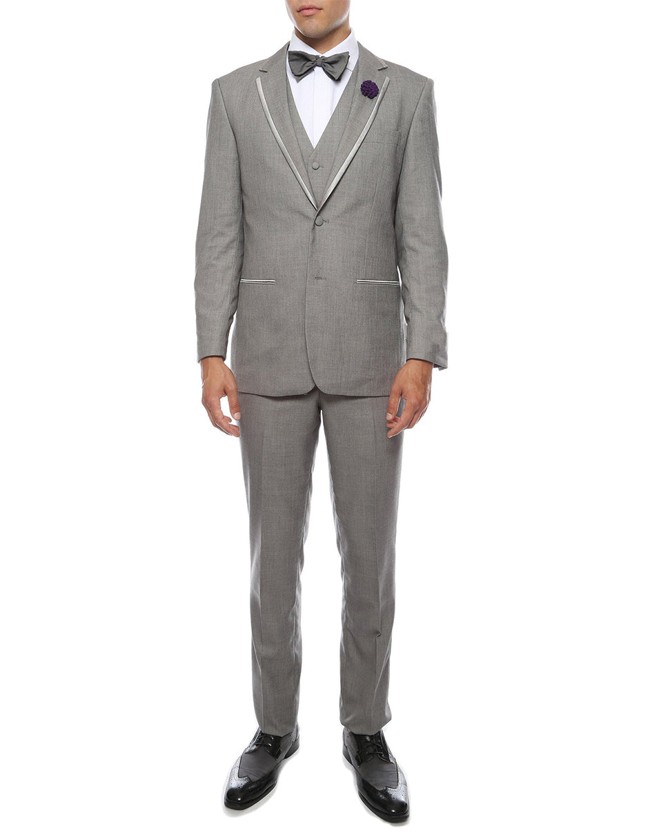 Vested Grey Trim Tuxedo by F.H.