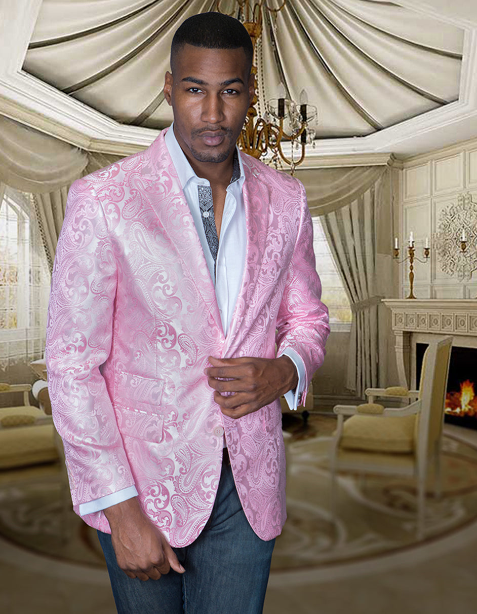 Light Pink Paisley Blazer by Manzini