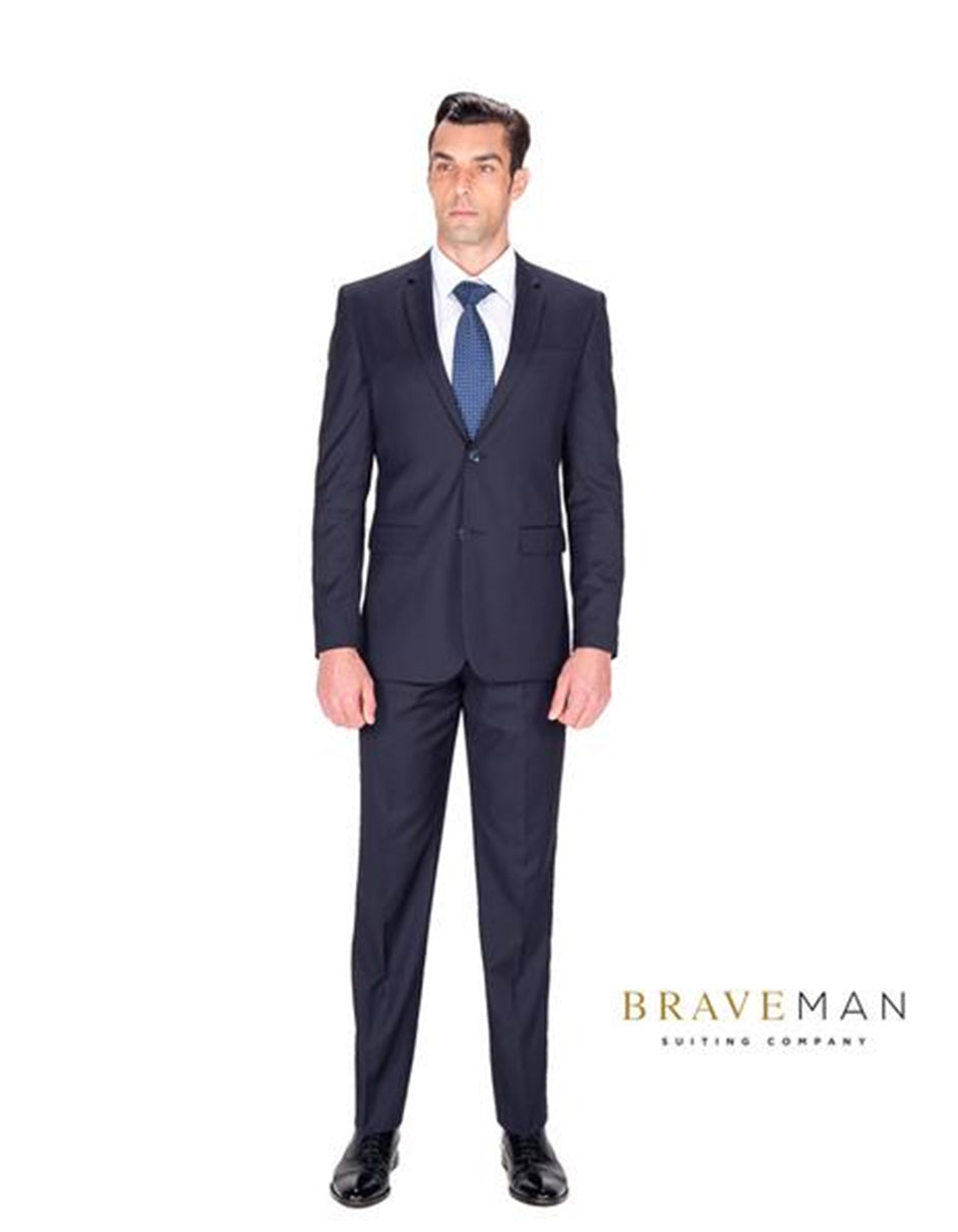 Slim Two Button Navy Suit by B.M.T.